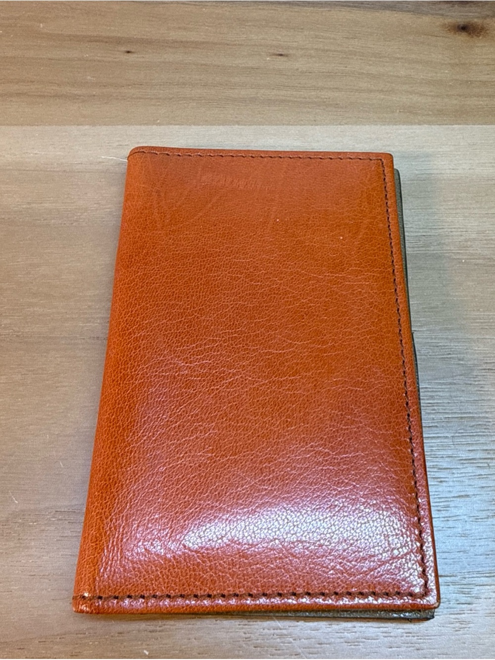 J. Crew Genuine Leather Small Credit Card Holder Case Handmade In England Orange